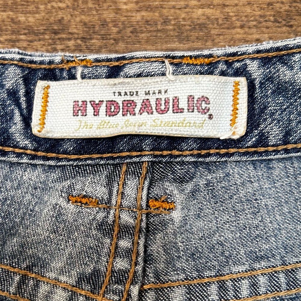 Vintage Y2K HYDRAULIC Retro Wide Leg Low Rise Women’s Jeans 7/8 30 Waist - Picture 4 of 7